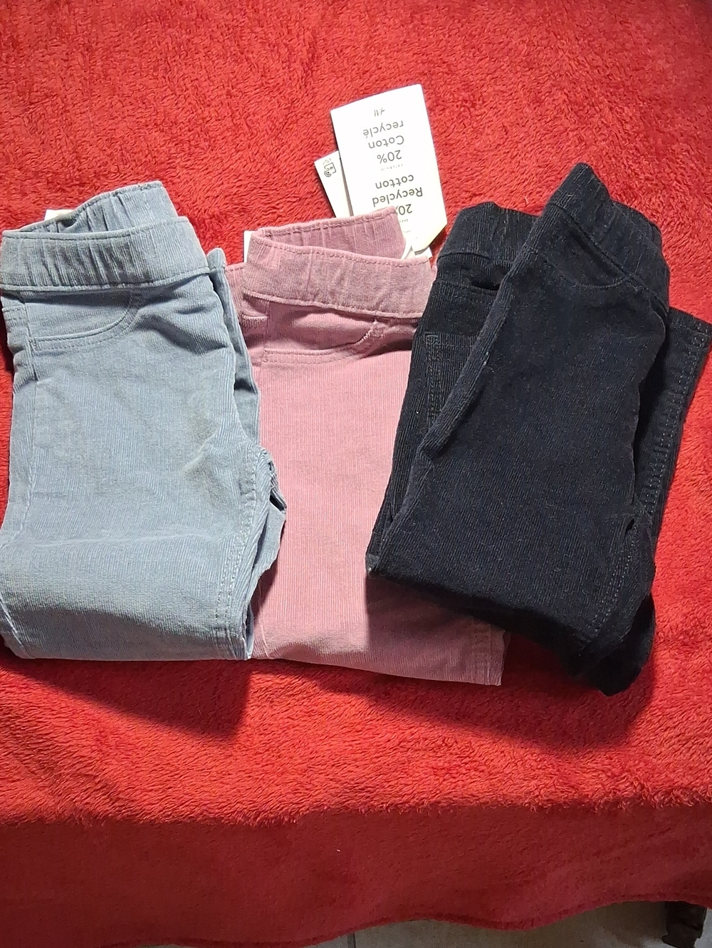 H&M Girls' Corduroy Leggings - Light Blue, Pink & Black